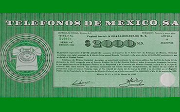 Acciones Telmex verde fuerte